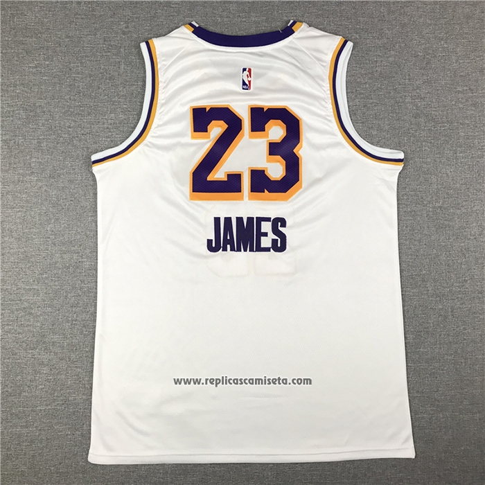 Camiseta Los Angeles Lakers Lebron James #23 Association 2020 Final Bound Blanco